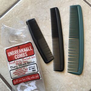 Vintage 4 Unbreakable Combs 3 Different Styles/Colors